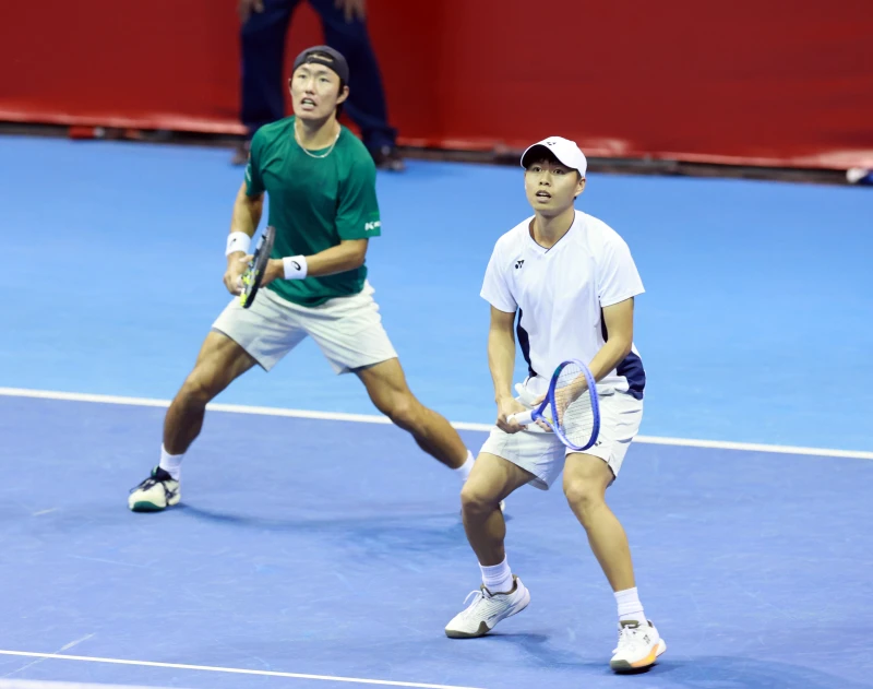 許育修/黃琮豪展現絕佳默契爆冷扳倒雙打頭號種子。海碩整合行銷提供
