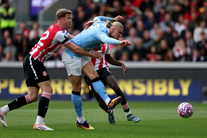 曼城哈蘭德近況極佳。法新社