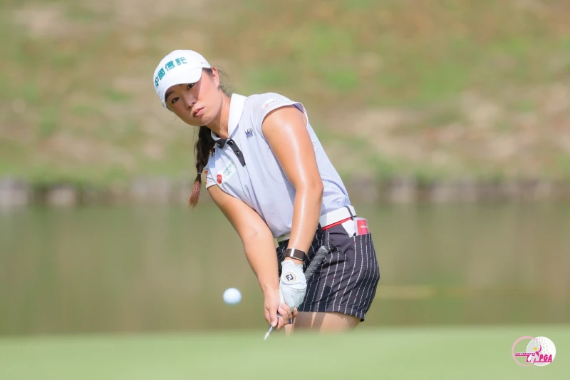 林子涵以兩回合總桿139桿-5躍居領先。Tlpga／葉勇宏攝