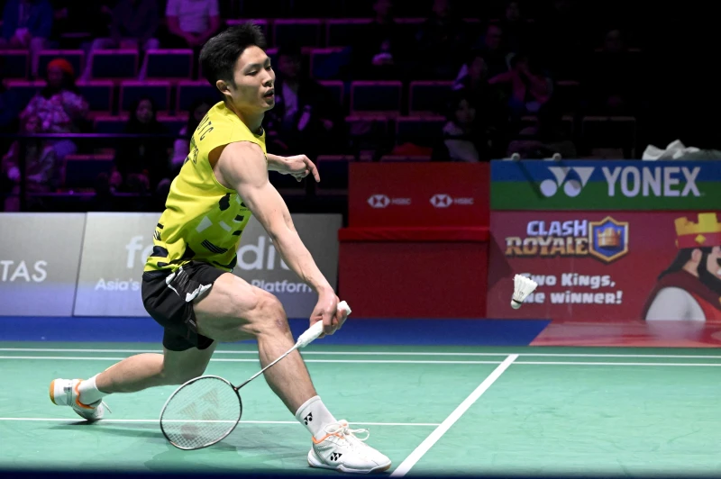 周天成意外在熊本大師賽16強止步。法新社