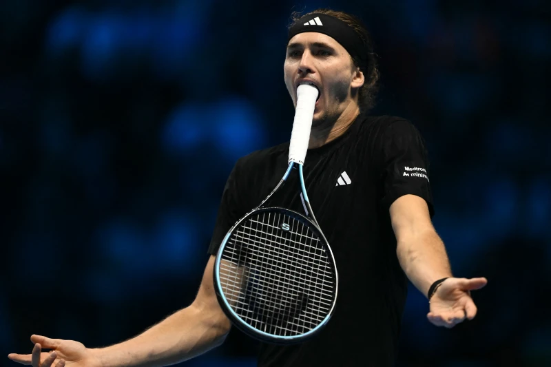 季維瑞夫（Alexander Zverev）短短17天內第三度輸給辛納。法新社