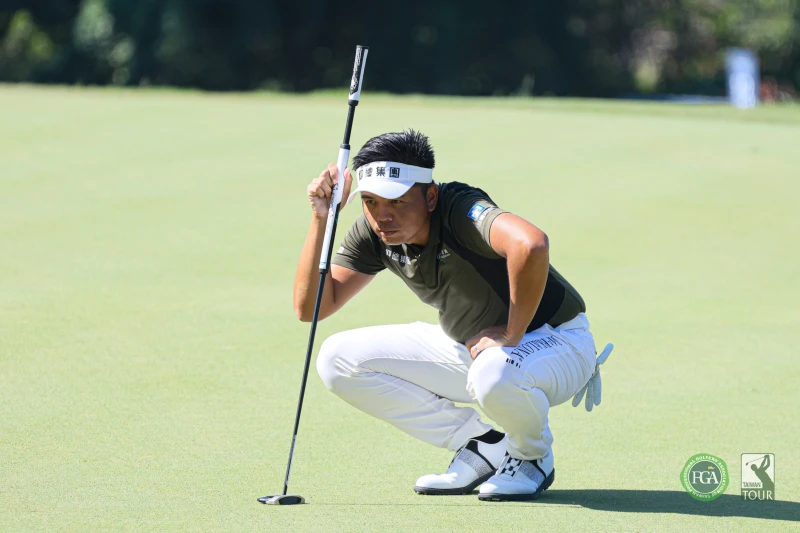 台灣好手洪健堯第三回合抓4鳥吞2柏忌以三回合低於標準桿16桿領先一桿暫居第一。Tpga／林聖凱攝影