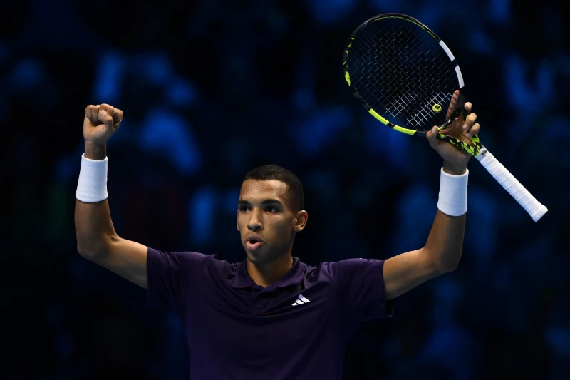 世界第8、加拿大25歲網球好手阿里亞辛(Felix Auger-Aliassime)首度晉級年終賽四強。法新社