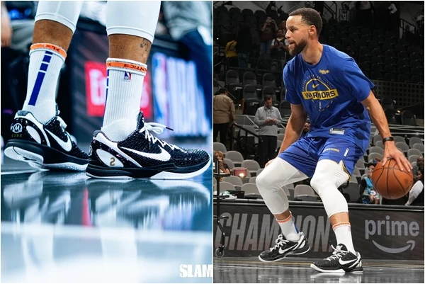 勇士當家球星柯瑞(Stephen Curry)穿上Nike Kobe 6「Mambacita」。合成照片