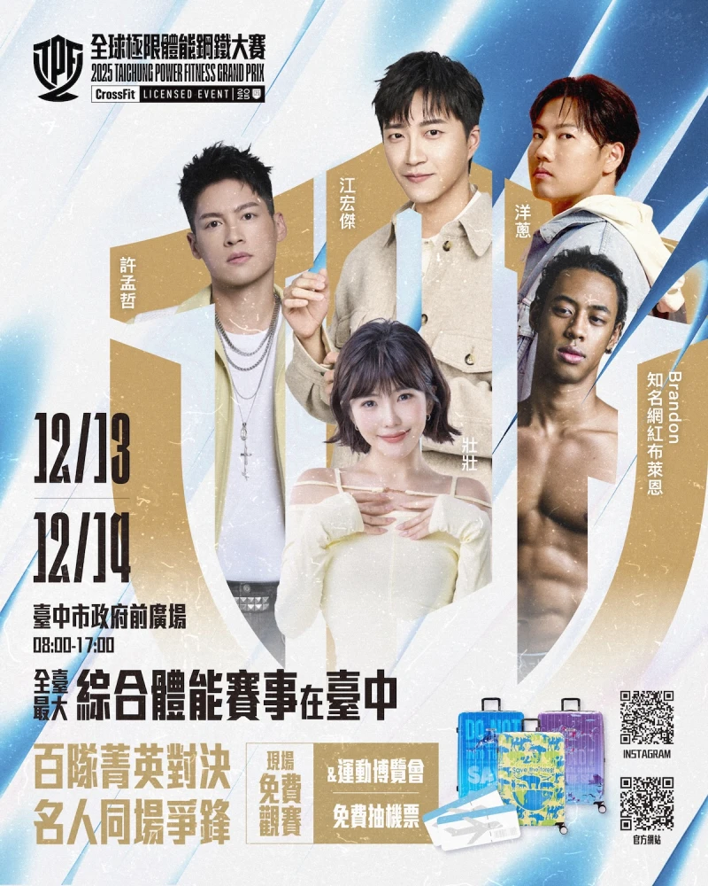 活動現場規劃全民體驗與豐富市集，幸運民眾有機會獲得長榮航空亞洲、歐洲不限航點來回機票等好禮。臺中市政府運動局提供