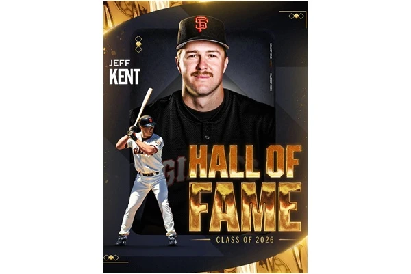 昔洛杉磯道奇二壘手肯特(Jeff Kent)入選,也是本次唯一入選美國棒球名人堂的傳奇球星。摘自MLB推特