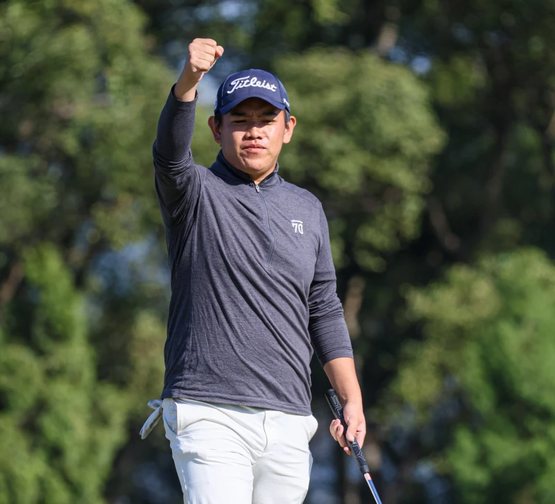 張簡克諺今天打出63桿以兩回合132桿-12暫列第二。Tpga／林聖凱攝影