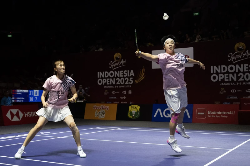 台灣女雙謝沛珊／洪恩慈組合吞下年終賽第二敗。法新社