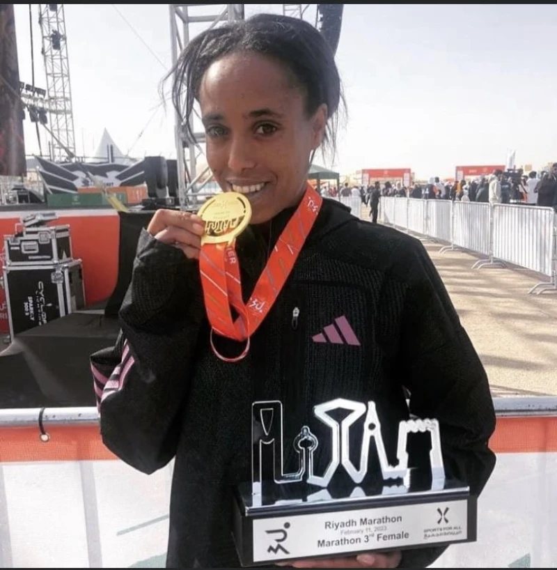 來自衣索比亞的穆魯（Gadise Mulu）今年三月已經到新北市以2小時29分14秒打破萬金石馬拉松女子紀錄。資料照片