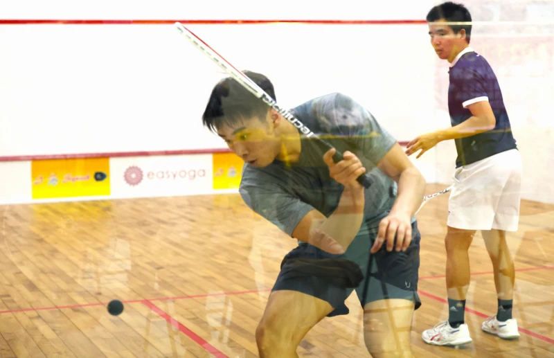 美國紐約大學壁球隊的台灣隊長蔡欣倫，經過三局激戰後奪下男子A組冠軍。TSA動勢運動推廣工作室提供