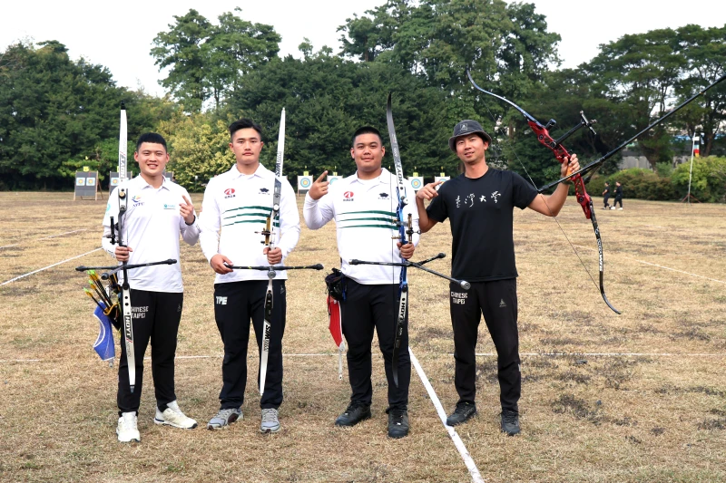 男子反曲弓4人名單湯智鈞(左起)、鄭祥輝、林子翔和魏均珩。中華民國射箭協會提供
