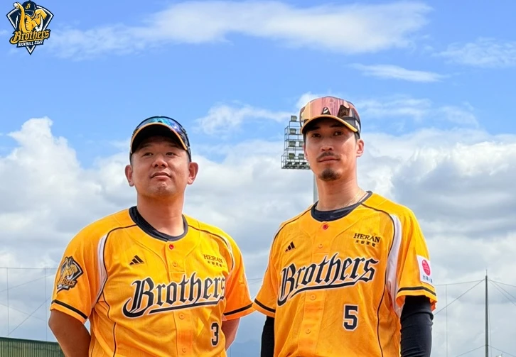 後藤駿太（右）、西田明央（左）。中信兄弟提供