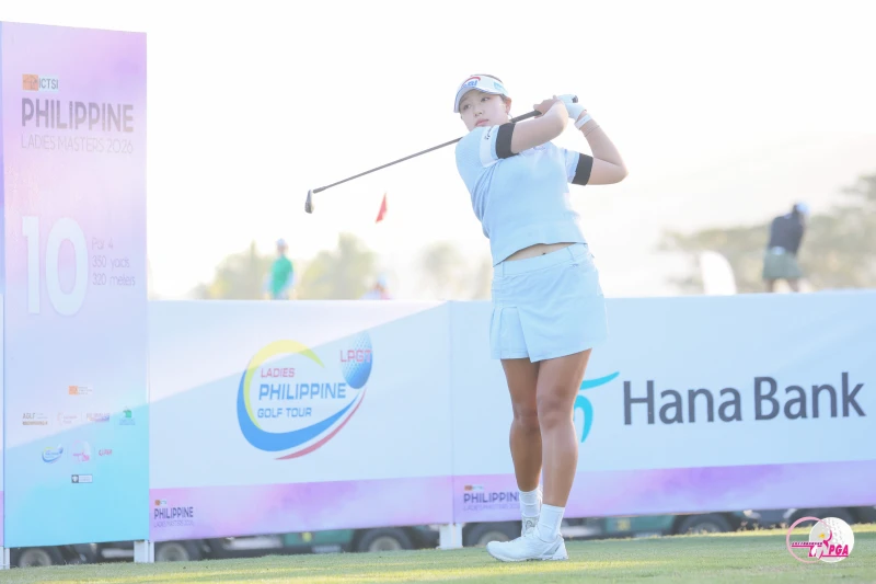 韓國選手李允瑞Lee Yunseo第一回合打出66桿-6領先群雌。Tlpga提供／葉勇宏攝