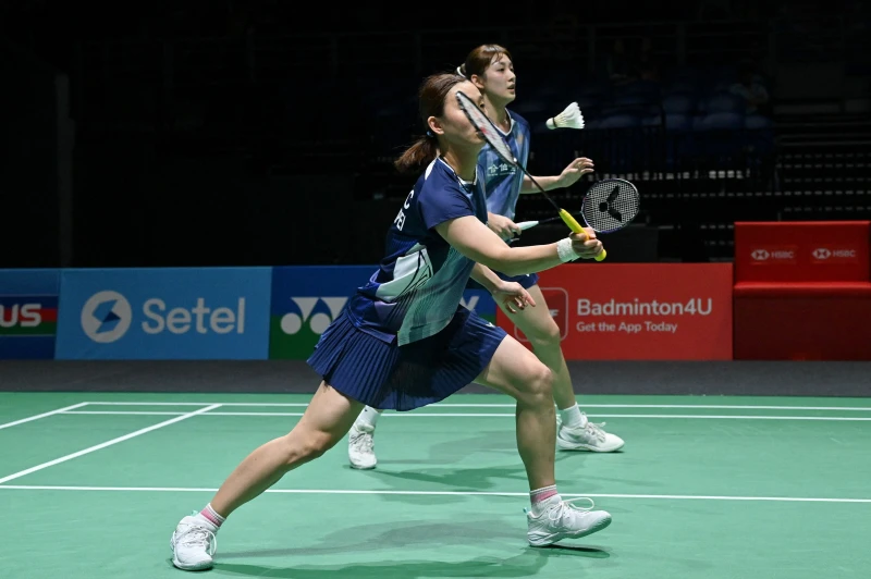 許雅晴／宋祐媗為台灣拿下對南韓的唯一1勝。法新社