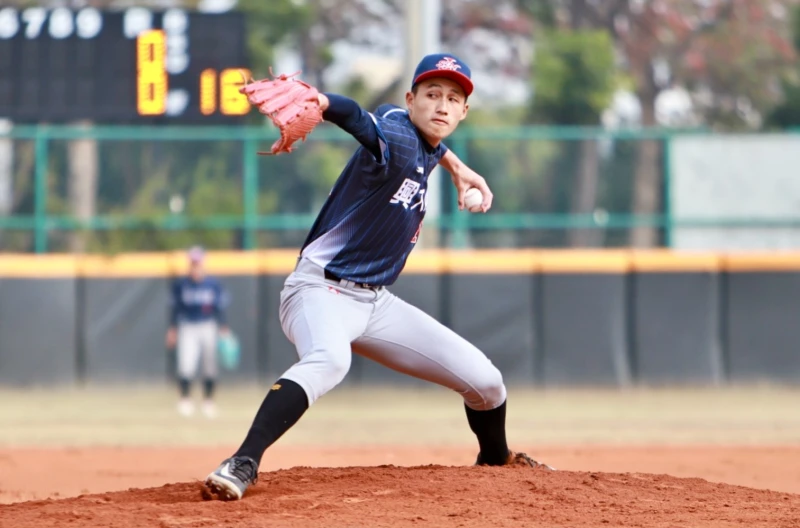 林承俊6局穩投率興大晉。學生棒聯提供