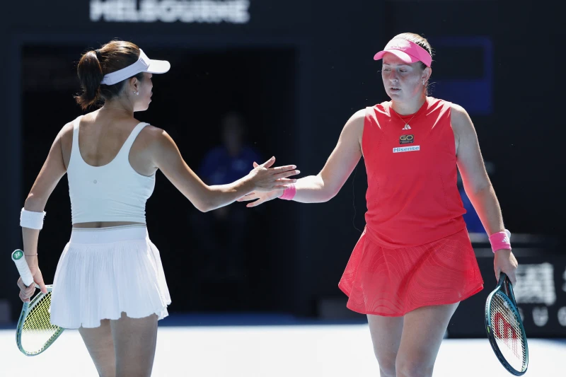 謝淑薇組合可惜卡達屈居亞軍。法新社