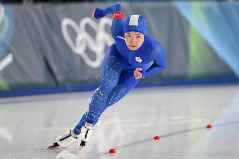 陳映竹在女子500公尺獲第11。法新社