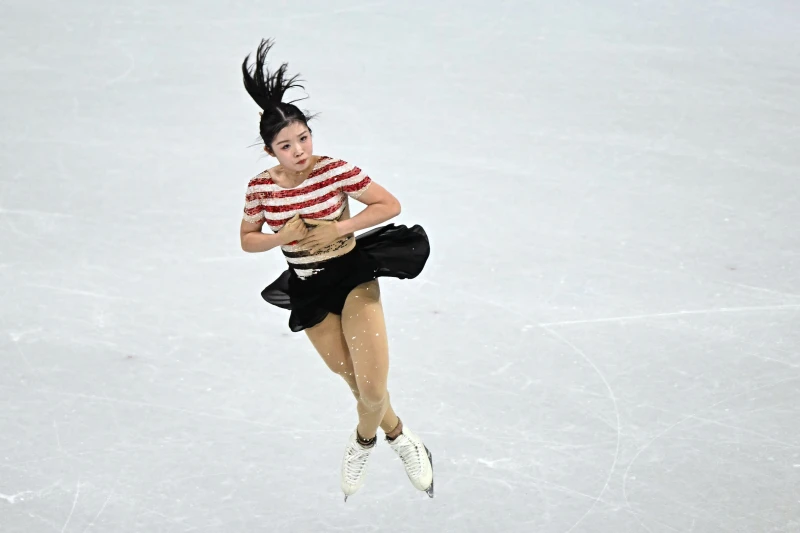 年僅17歲的日本小將中井亞美暫居第1。法新社