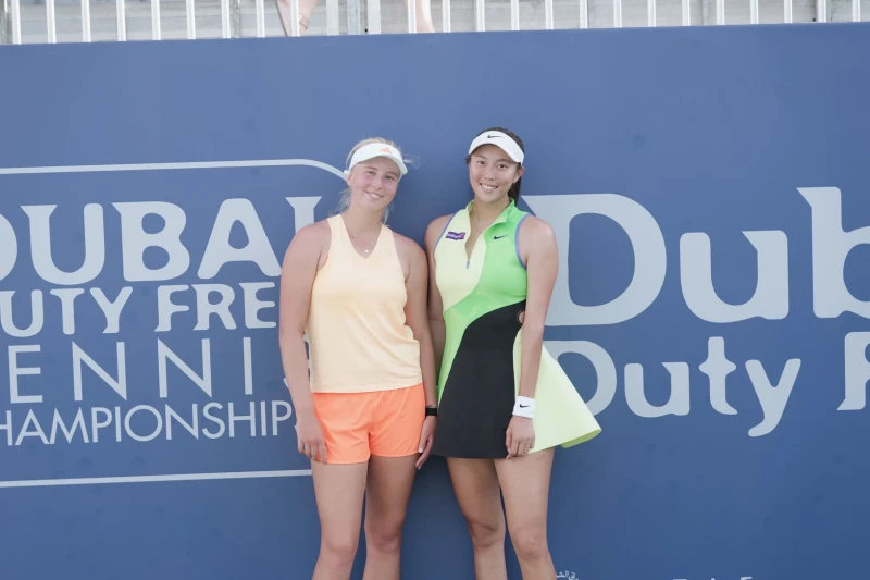 台灣職網女將詹皓晴／陶森(Clara Tauson，丹麥)組合今在屬WTA1000系列的杜拜網球錦標賽女雙8強止步。劉雪貞提供