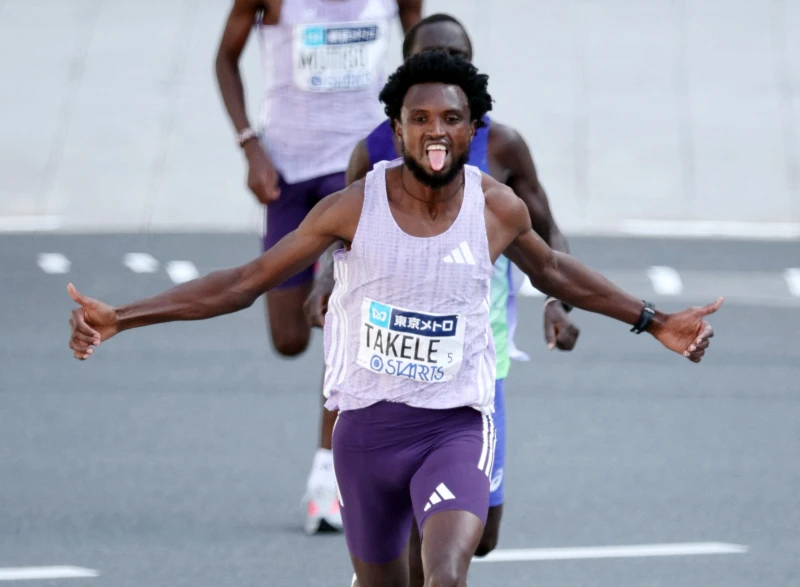 衣索比亞好手塔克利（Tadese Takele）成功衛冕東京馬拉松。法新社