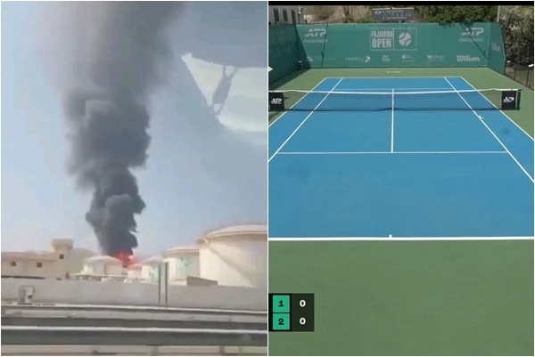 ATP富查伊拉挑戰賽附近發生爆炸而取消賽事。合成照片