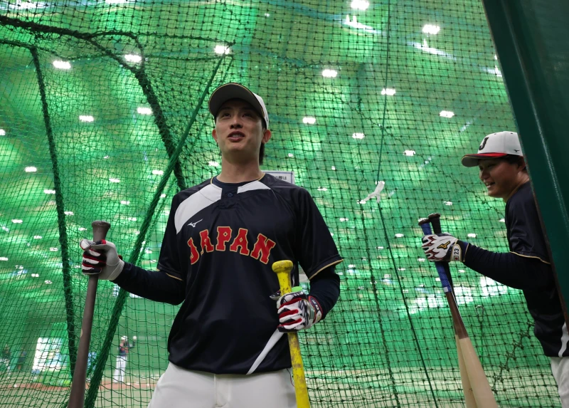 日本練習周東佑京。WBC大會提供