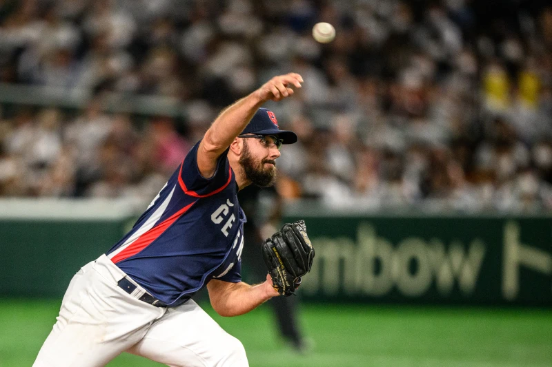 昨天面對韓國隊的最後一任投手赫盧奇（Lukas Hlouch），本業很特別。法新社