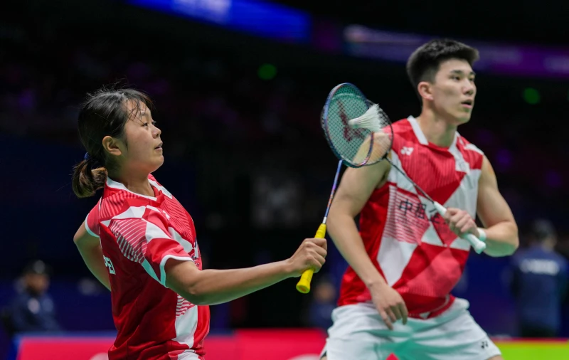 中租葉宏蔚／詹又蓁組合成功打進全英賽混雙4強。法新社