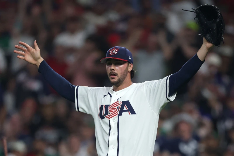 史基斯（Paul Skenes）主投4局飆出7次三振、無失分的完美壓制墨西哥。法新社