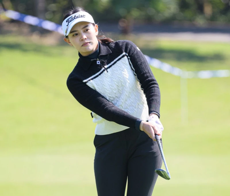 陳敏柔第二回合打出平標準桿的72桿以兩回合總桿145桿1暫居並列第三名，是所有台灣選手中成績最佳。Tlpga／林聖凱攝 