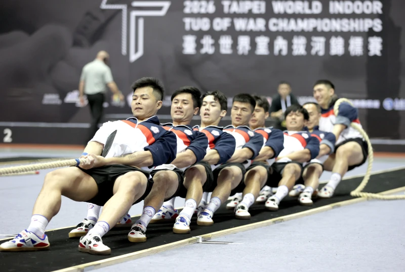 台北世界室內拔河錦標賽中華隊贏得男子600公斤金牌。大會提供