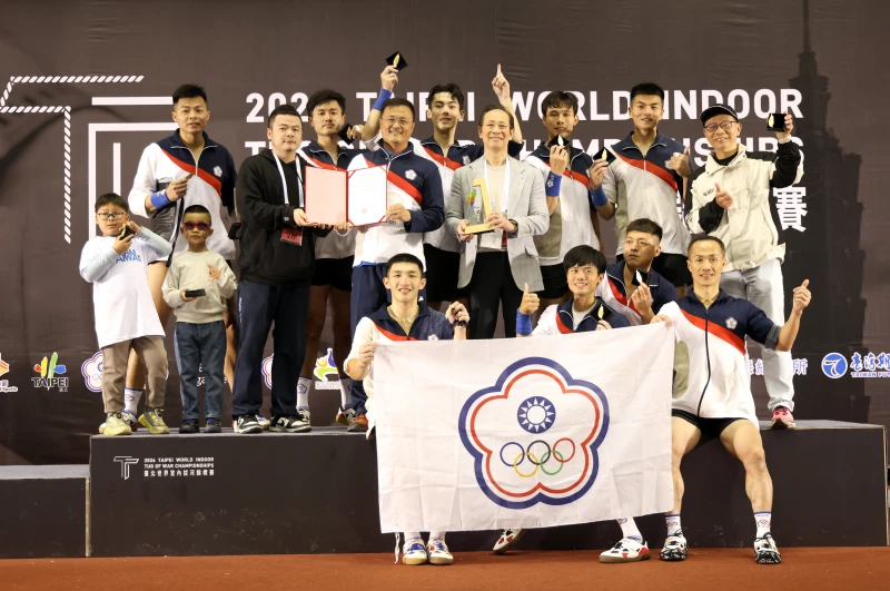 台北世界室內拔河錦標賽，中華隊贏得男子600公斤金牌。大會提供