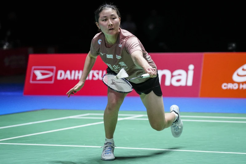 林湘緹成功挺進瑞士賽女單四強。法新社