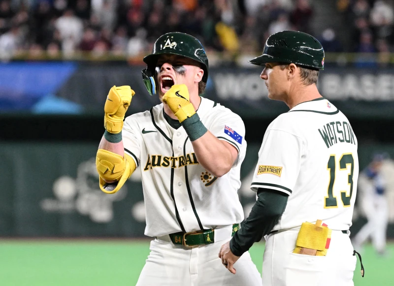 今年短暫向克里夫蘭守護者告假的澳洲狀元巴札那(Travis Bazzana)。法新社