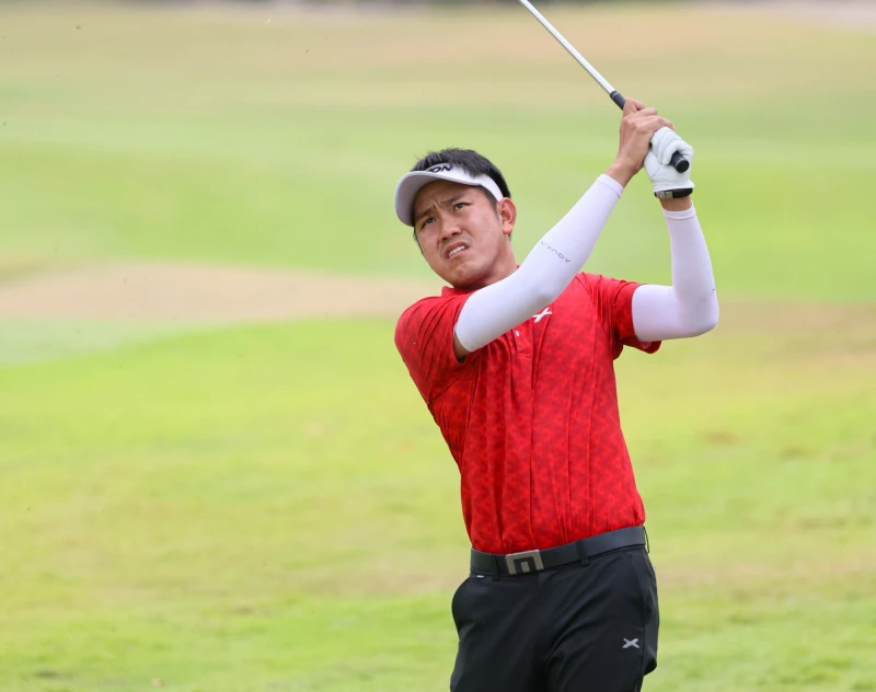 泰國選手瓦萬利姆高今天打出1鷹8鳥1柏忌單回合63桿可惜以一桿之差並列第二。Tpga/林聖凱攝