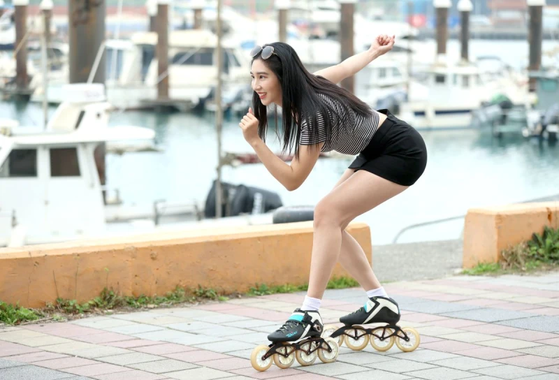 從小是直排輪競速選手,練就了良好體能。特約記者 郭運復攝