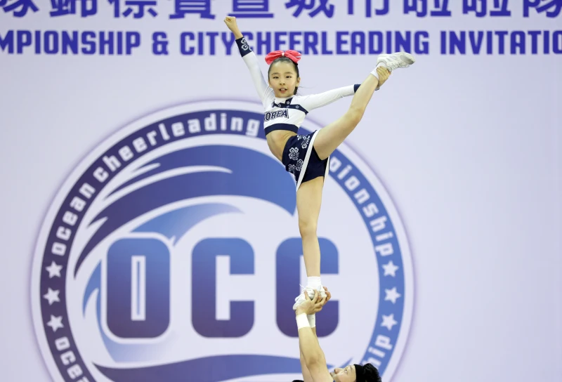 韓國大小配11歲小將表現出色。中華民國啦啦隊總會提供