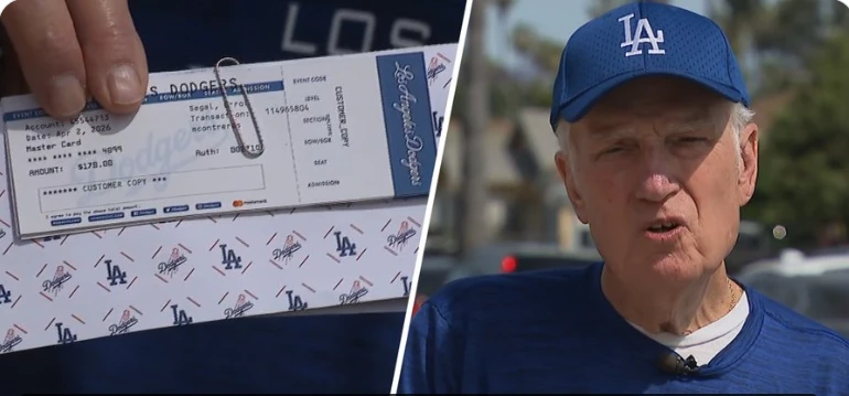 81歲的洛杉磯道奇季票球迷就怒控道奇不願為沒有智慧型手機的他準備紙本票券。摘自推特