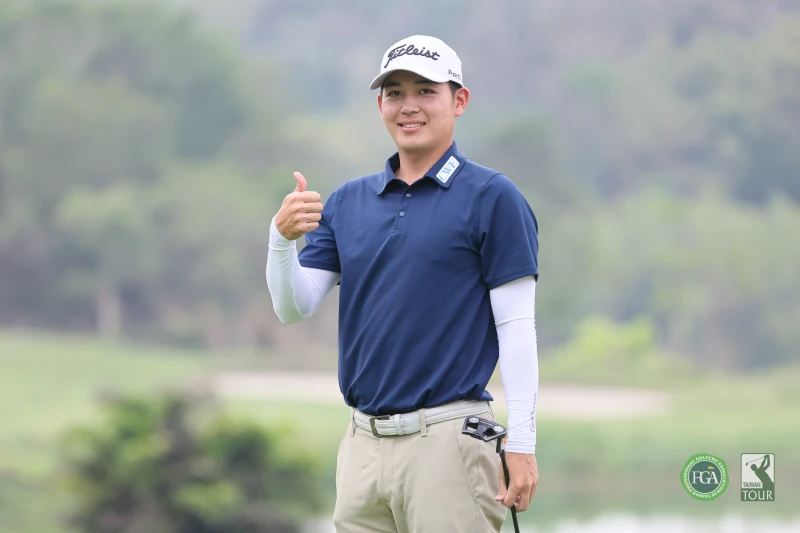 林大銪第一回合以67桿-5暫並列第一。Tpga/ 林聖凱攝