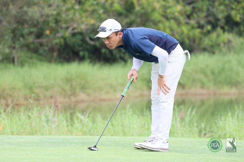江以安第一回合以68桿-4暫並列第三。Tpga/林聖凱攝
