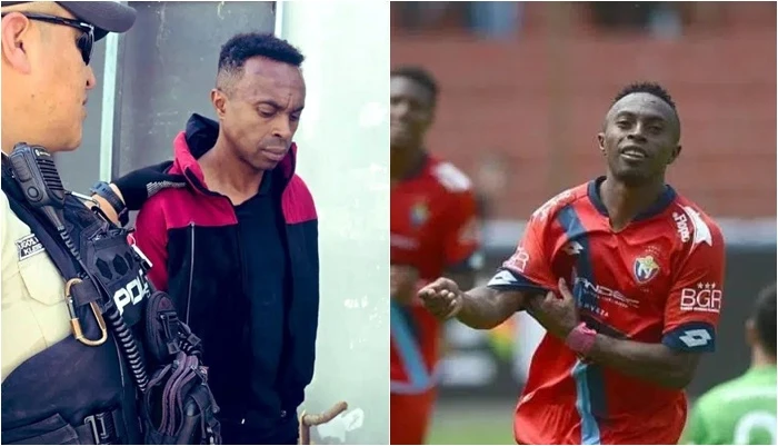 前厄瓜多世界盃國腳勞拉（Christian Lara），驚傳因涉嫌參與一起暴力持槍搶劫未遂案。合成照片