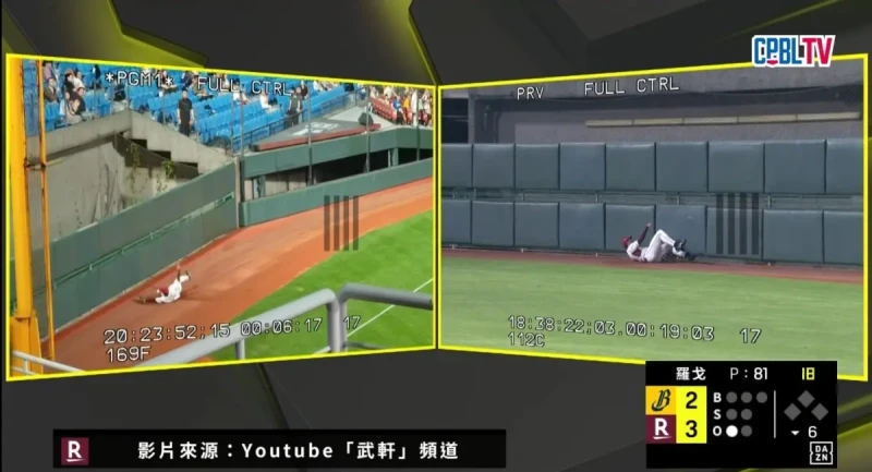 成晉接殺與否引發討論。CPBL TV