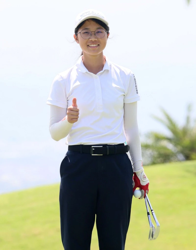 第二回合大會女子組莊蓁妮兩天以3暫列第一。鍾豐榮攝影