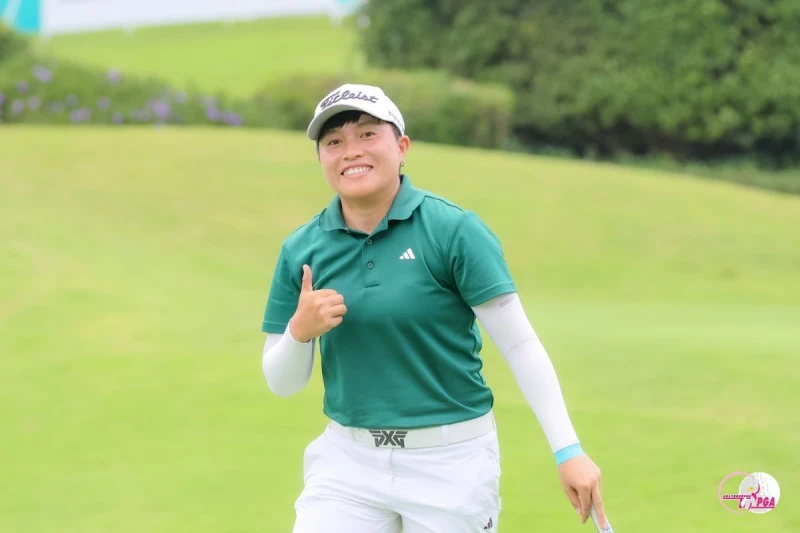 李欣第一回合打出低於標準桿8桿的64桿佳績單獨領先。Tlpga/葉勇宏攝