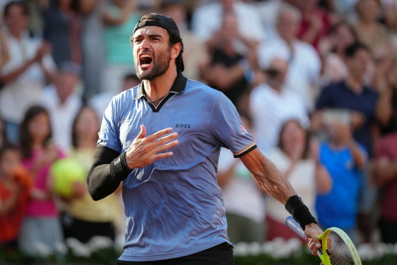 貝雷蒂尼(Matteo Berrettini)暌違5年重返法網8強。法新社