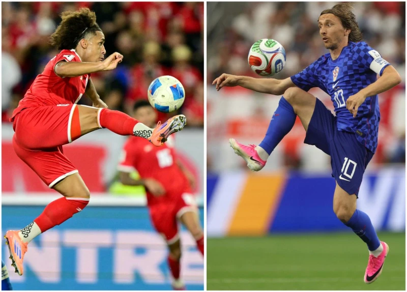 巴拿馬 Adalberto Carrasquilla (左)對上克羅埃西亞的莫德里奇(Luka Modrić)。法新社