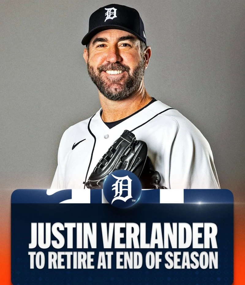 底特律老虎老將韋蘭德(Justin Verlander)今天宣布將在賽季結束後退休。摘自MLB推特