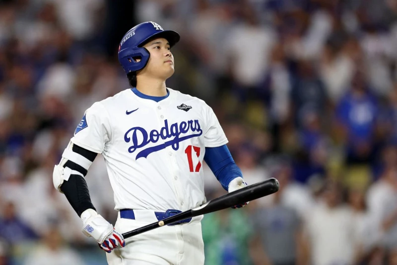 洛杉磯道奇球星大谷翔平今天完成美日通算350轟。法新社