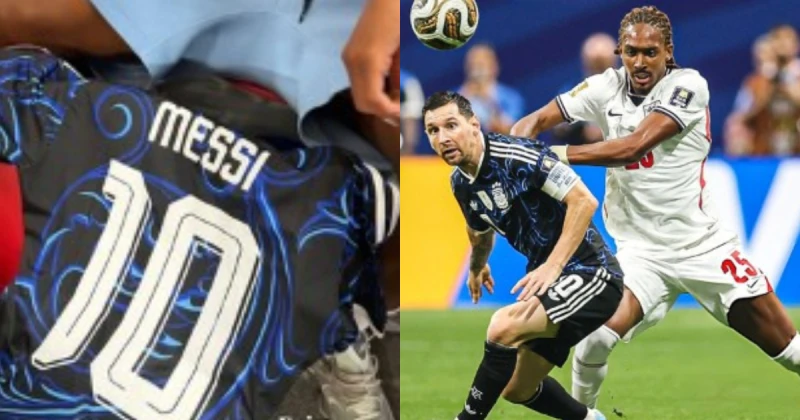 斯彭斯在世界盃4強賽多次與梅西正面對位,賽後更獲得一件印有「MESSI 10」的阿根廷球衣。合成圖翻攝自@AbsoluteMxssi X、Premier League臉書