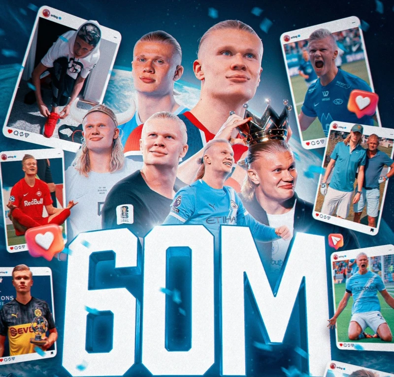 挪威超級前鋒哈蘭德(Erling Haaland)在賽會期間IG粉絲數暴增突破600、700萬粉絲。摘自哈蘭德IG